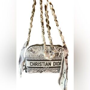 Dior Black and Cream Cosmetic Bag